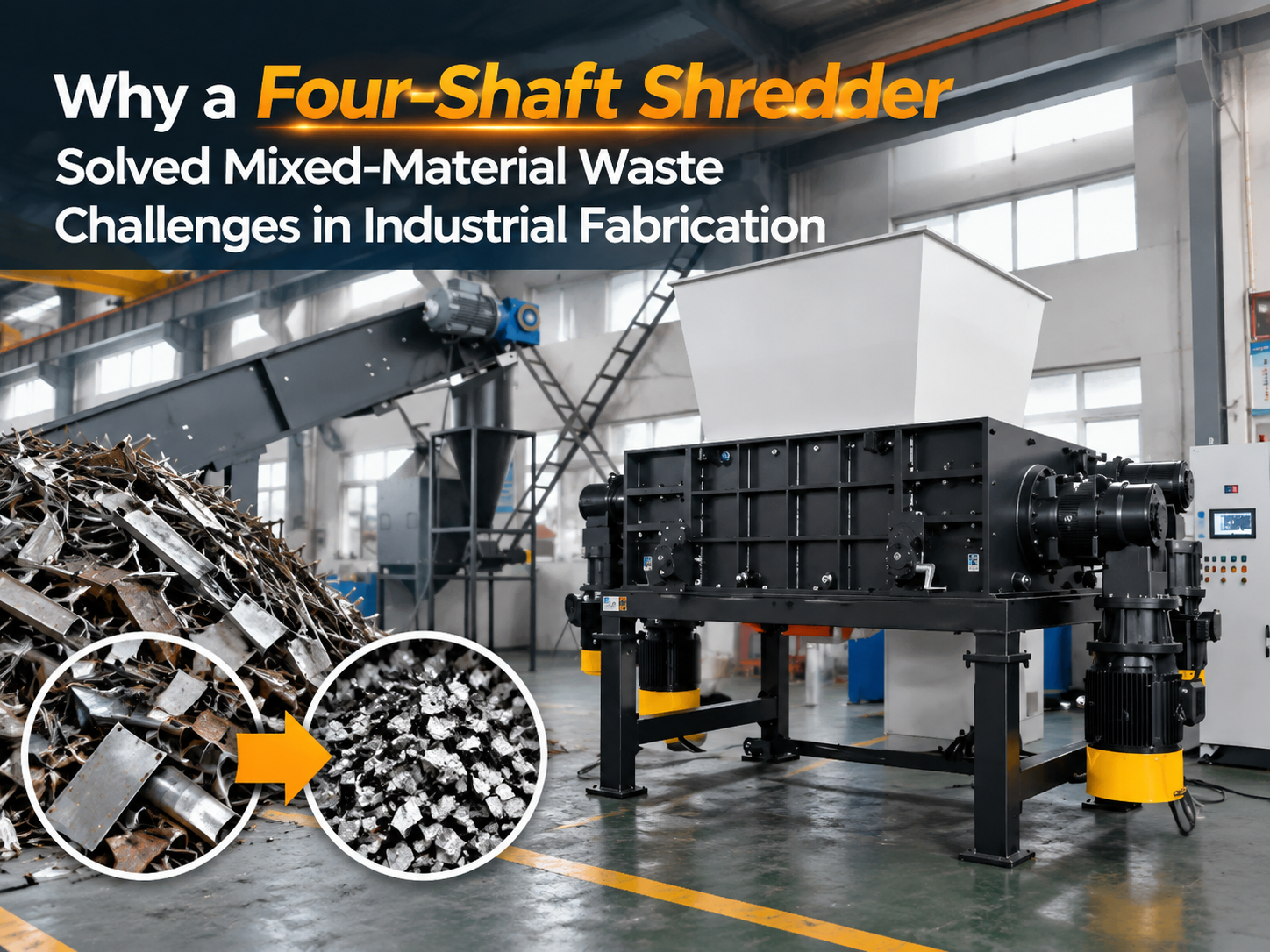why a four shaft shredder solved mixed material waste challenges in industrial fabrication
